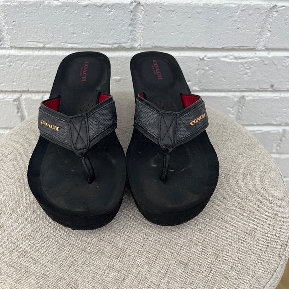COACH wedge flip flops - Picture 3 of 4